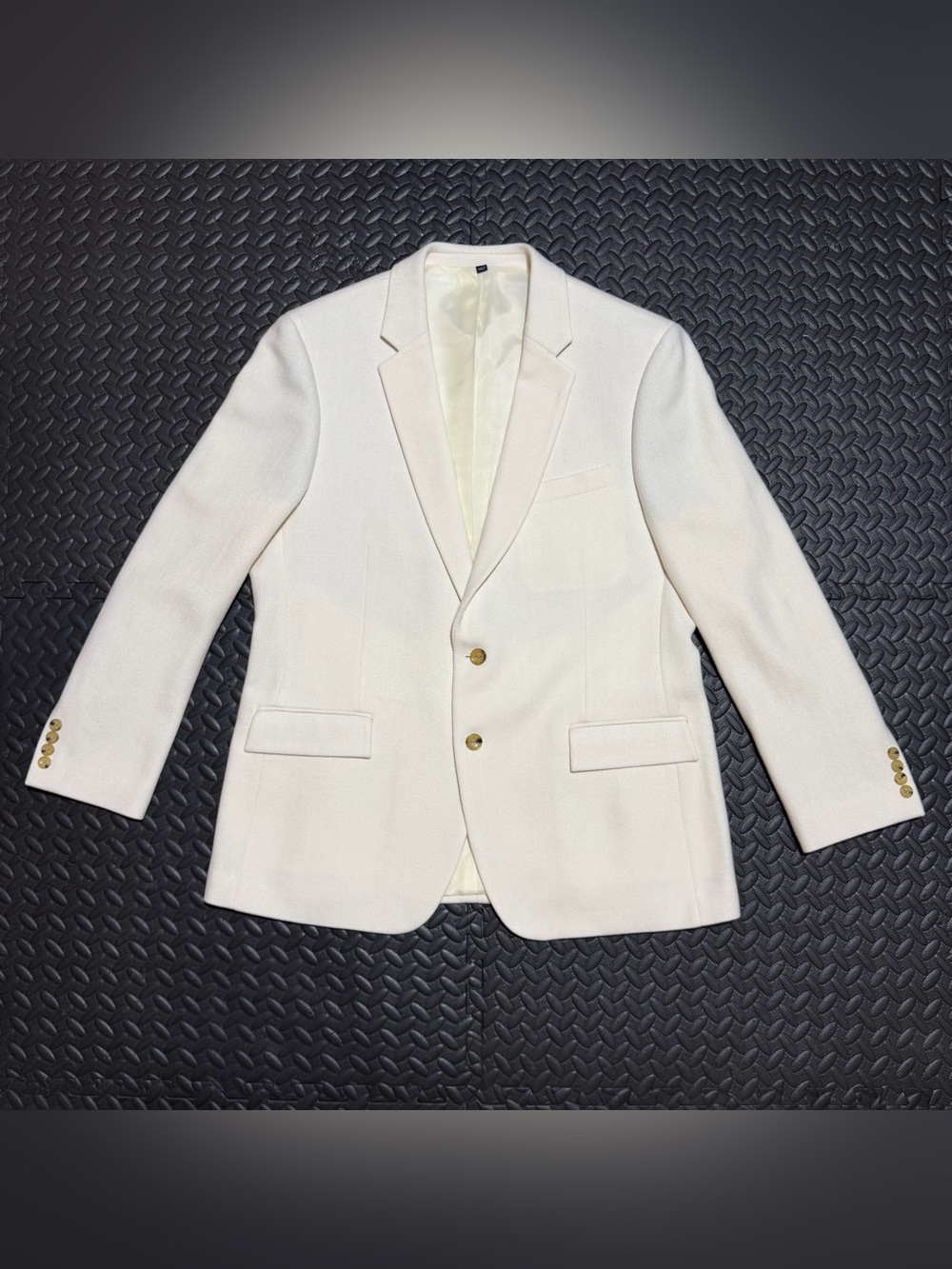 J Crew Thompson Dinner Blazer Coat Slim Fit Ivory Cream Wool Blend Mens 46R NEW